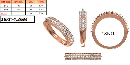 Triple Row Diamond Eternity Band