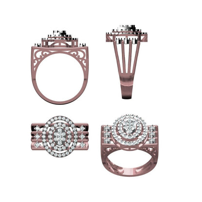 Bold Multi Layered Diamond Statement Ring