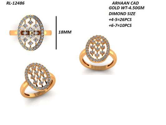 Oval Frame Diamond Designer Ring