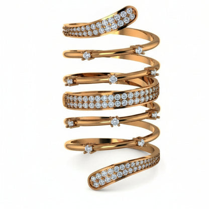Multi Layer Spiral Diamond Ring
