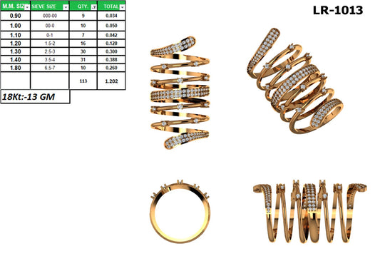 Multi Layer Spiral Diamond Ring
