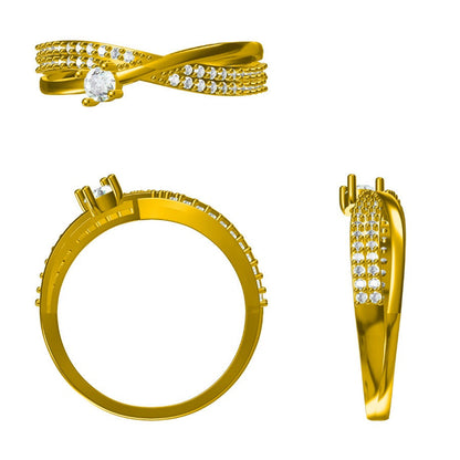 Twisted Diamond Band Ring