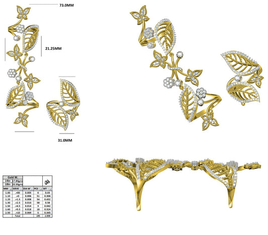 Nature Inspired Floral Leaf Diamond Ring