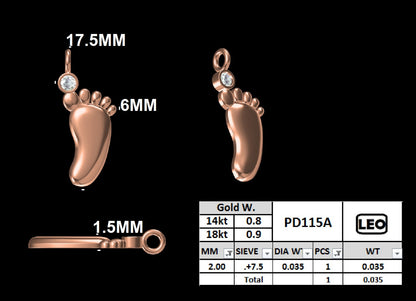 Baby Foot Diamond Pendant