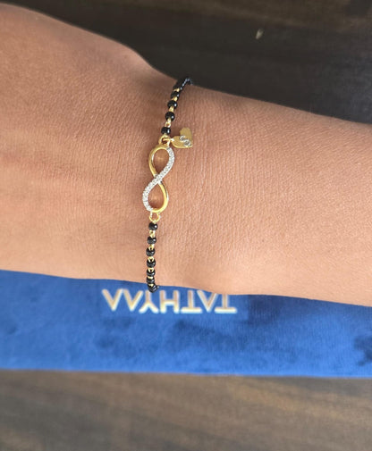 Eternal Heart Embrace Diamond Infinity Mangalsutra Bracelet
