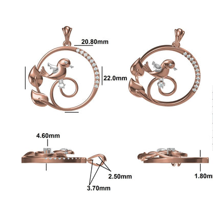 The Whimsical Nature-Inspired Diamond Bird Pendant