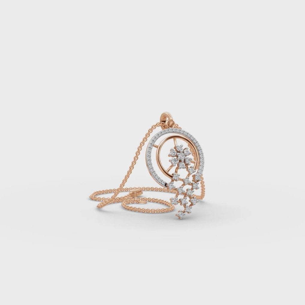 Radiant Halo Cascade Diamond Pendant and Earring Set