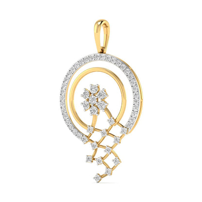 Radiant Halo Cascade Diamond Pendant and Earring Set