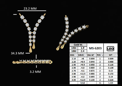 Celestia Y-shape Geometric Diamond Drop Pendant