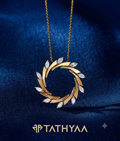 Radiant Marquise Halo Gold Pendant