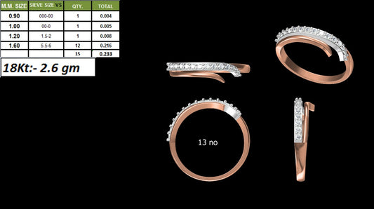 Slim Twisted Diamond Band Ring
