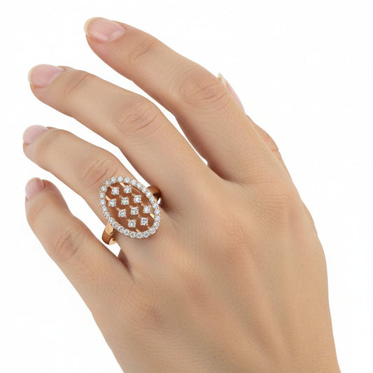 Oval Frame Diamond Designer Ring