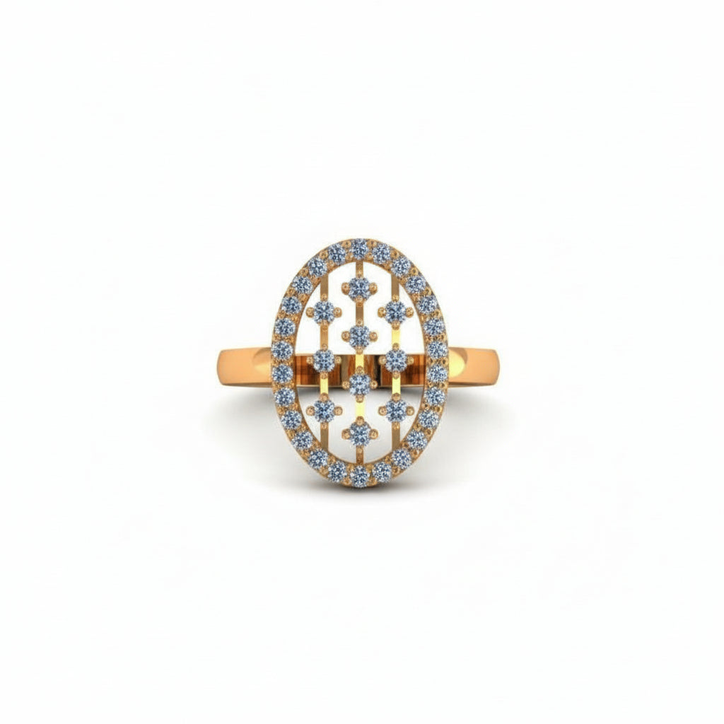 Oval Frame Diamond Designer Ring