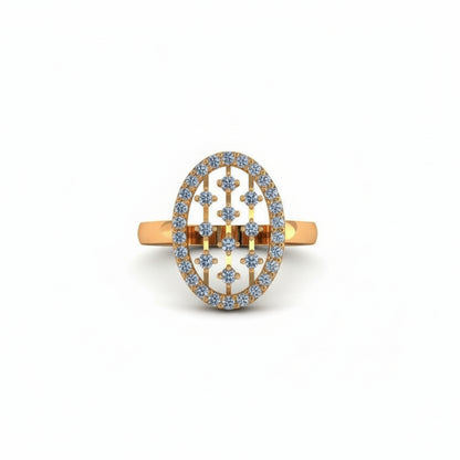 Oval Frame Diamond Designer Ring