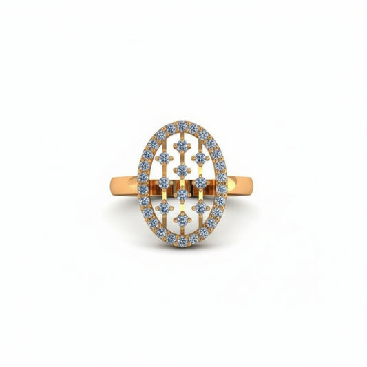 Oval Frame Diamond Designer Ring