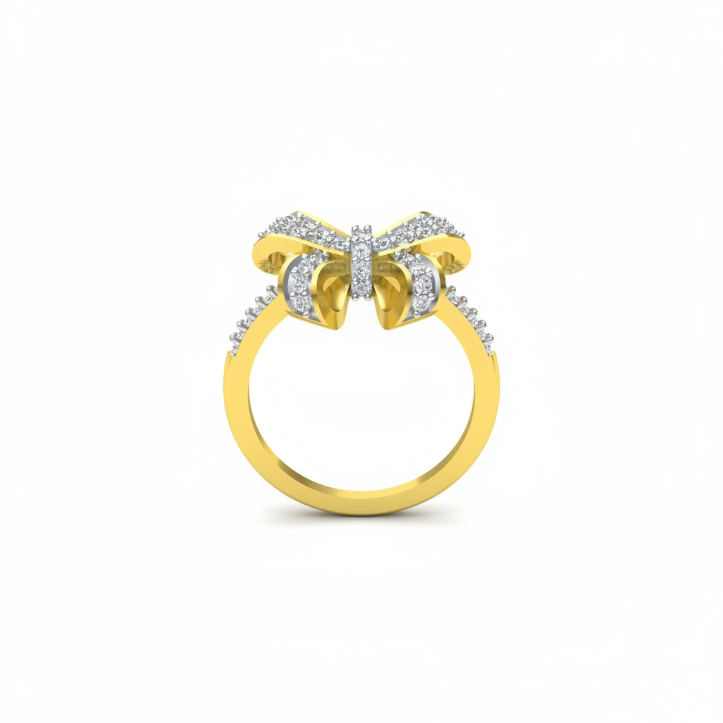 Sparkling Bow Knot Diamond Ring