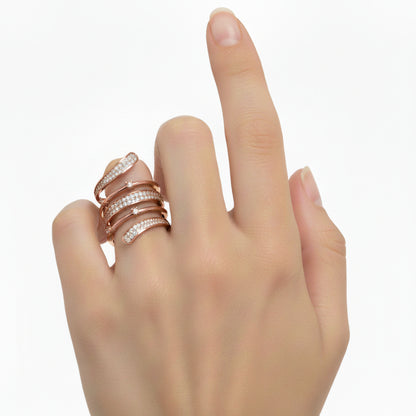 Multi Layer Spiral Diamond Ring