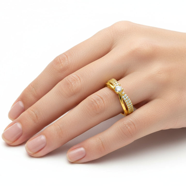 Twisted Diamond Band Ring