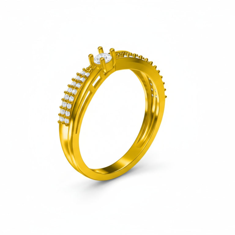 Twisted Diamond Band Ring