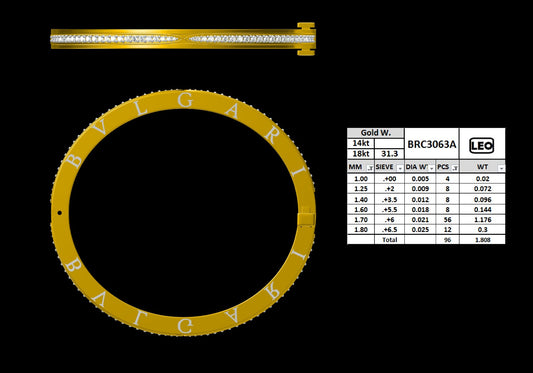 Bvlgari Inspired Diamond Signature Bangle Bracelet