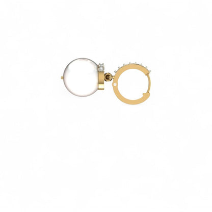 Luna Pearl Diamond Drop Earrings