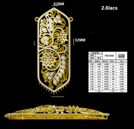 Grand Designer Filigree Style Diamond Floral Pendant