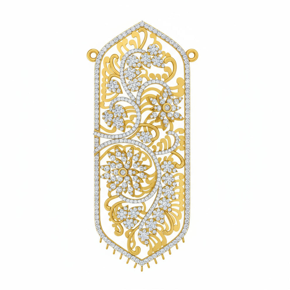 Grand Designer Filigree Style Diamond Floral Pendant