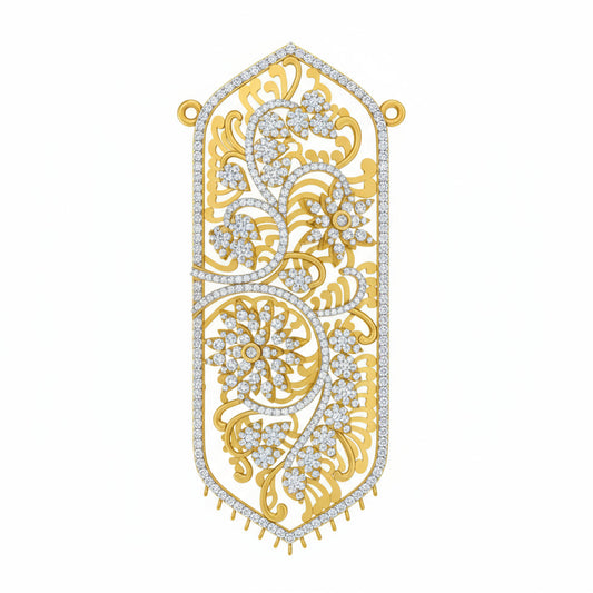 Grand Designer Filigree Style Diamond Floral Pendant