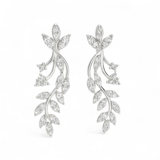 Floral Vine Diamond Jhumka Earrings