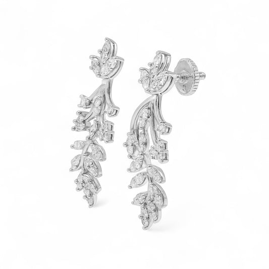 Floral Vine Diamond Jhumka Earrings