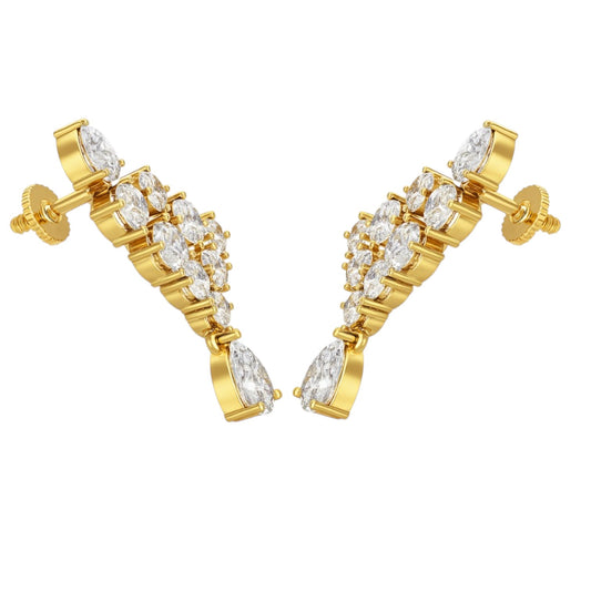 Cluster Elegance Diamond Jhumka Earrings