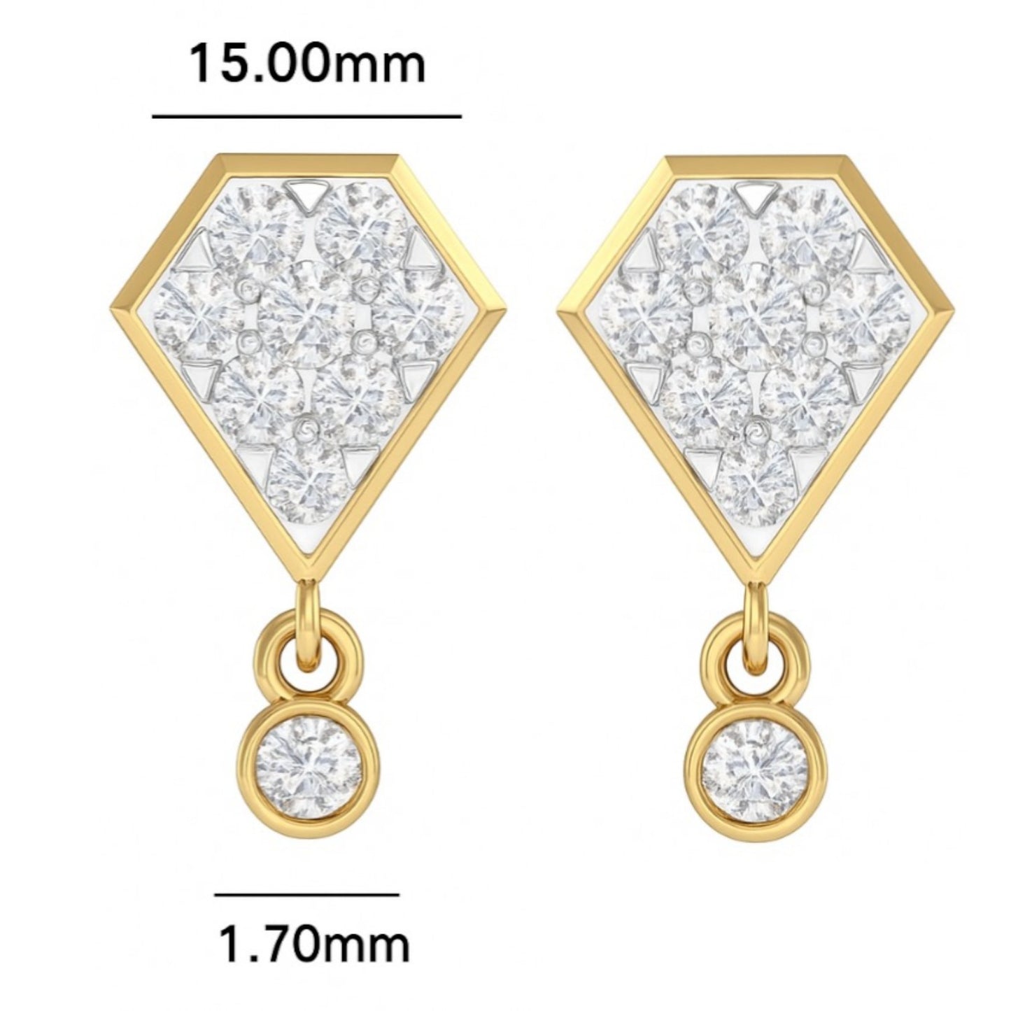 Geometric Spark Diamond Jhumka Earrings