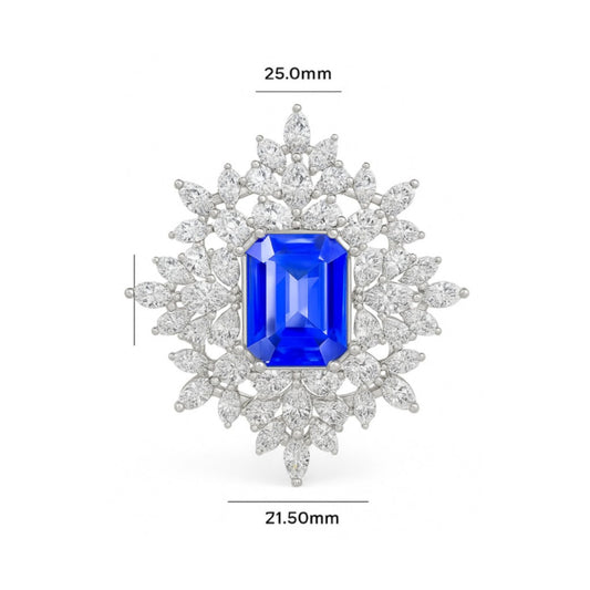 Luxury Sapphire and Diamond Cluster Stud Earrings
