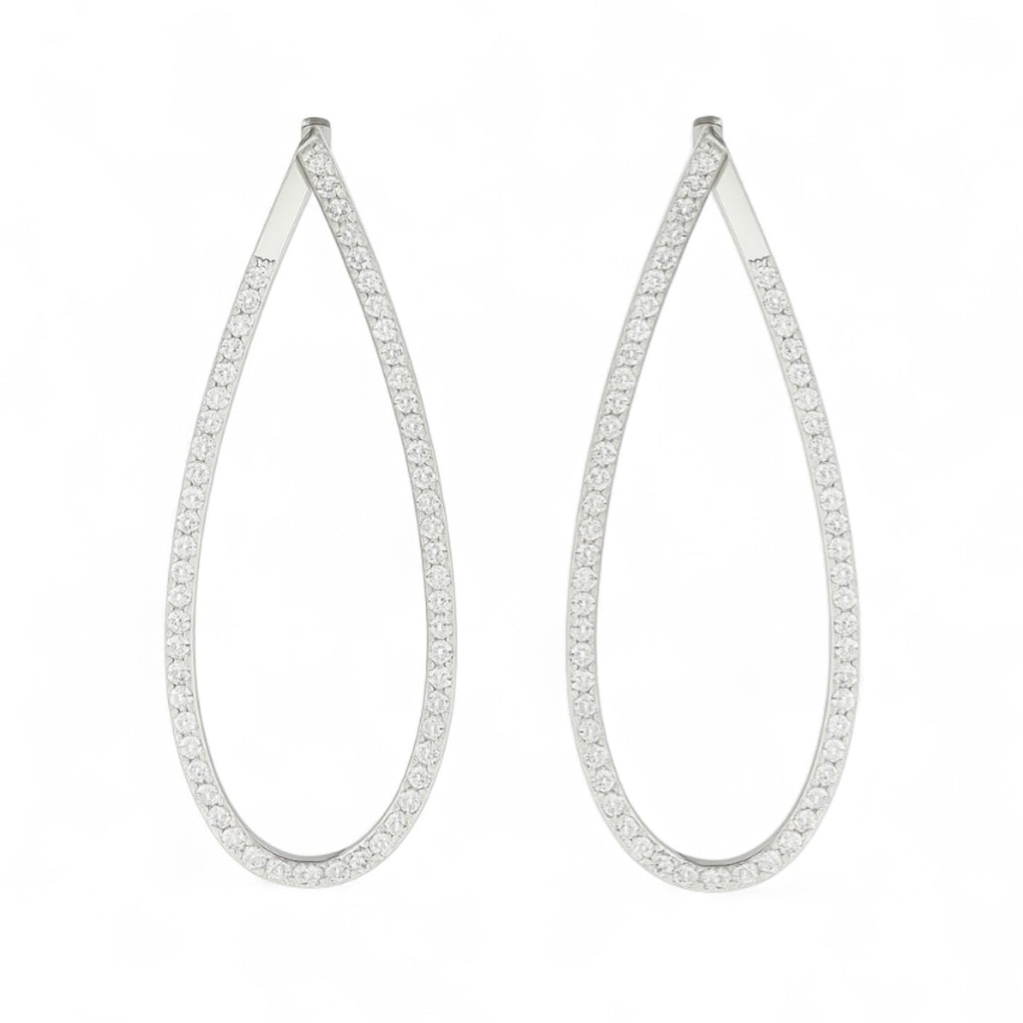 Teardrop Diamond Hoop Earrings