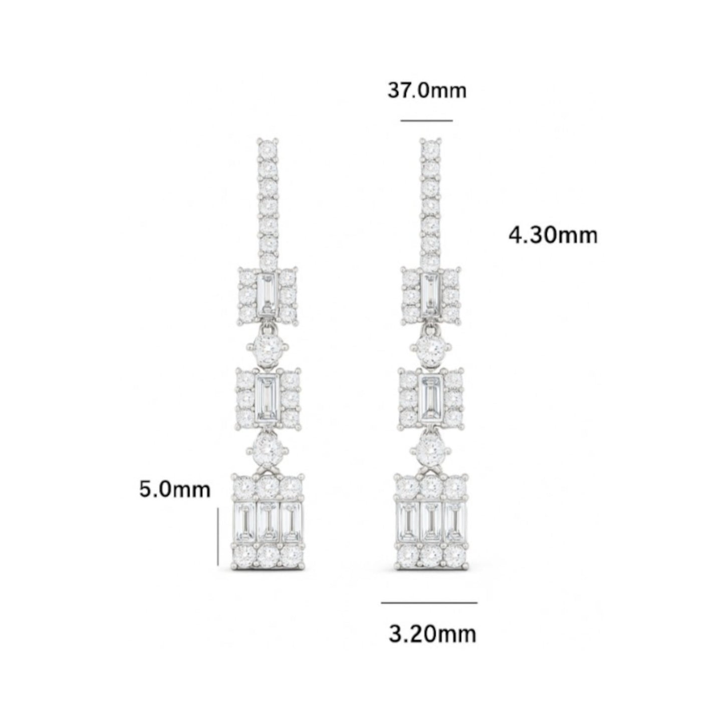 Elegant Gold Diamond Drop Earrings