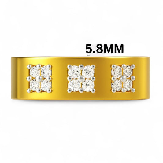 Classic Triple Cluster Diamond Band Ring