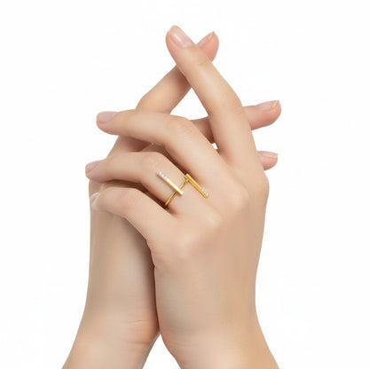 Minimalist Geometric Diamond Ring
