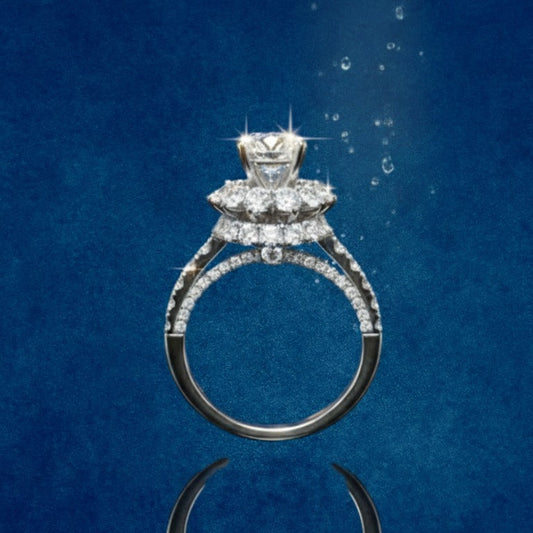 Grand Cocktail Blooming Floral Solitaire Ring