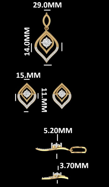 Petal Soft Diamond Pendant Set