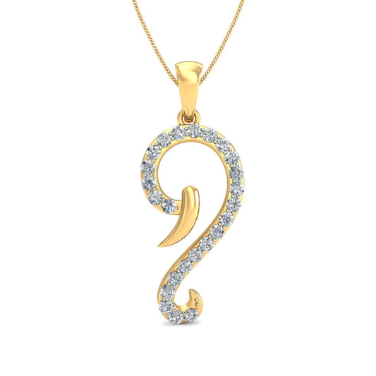 Spiritual Design Gold Diamond Ganesha Pendant