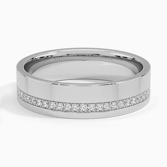 Dual tone Matte & settle Shine Men Band diamond Ring
