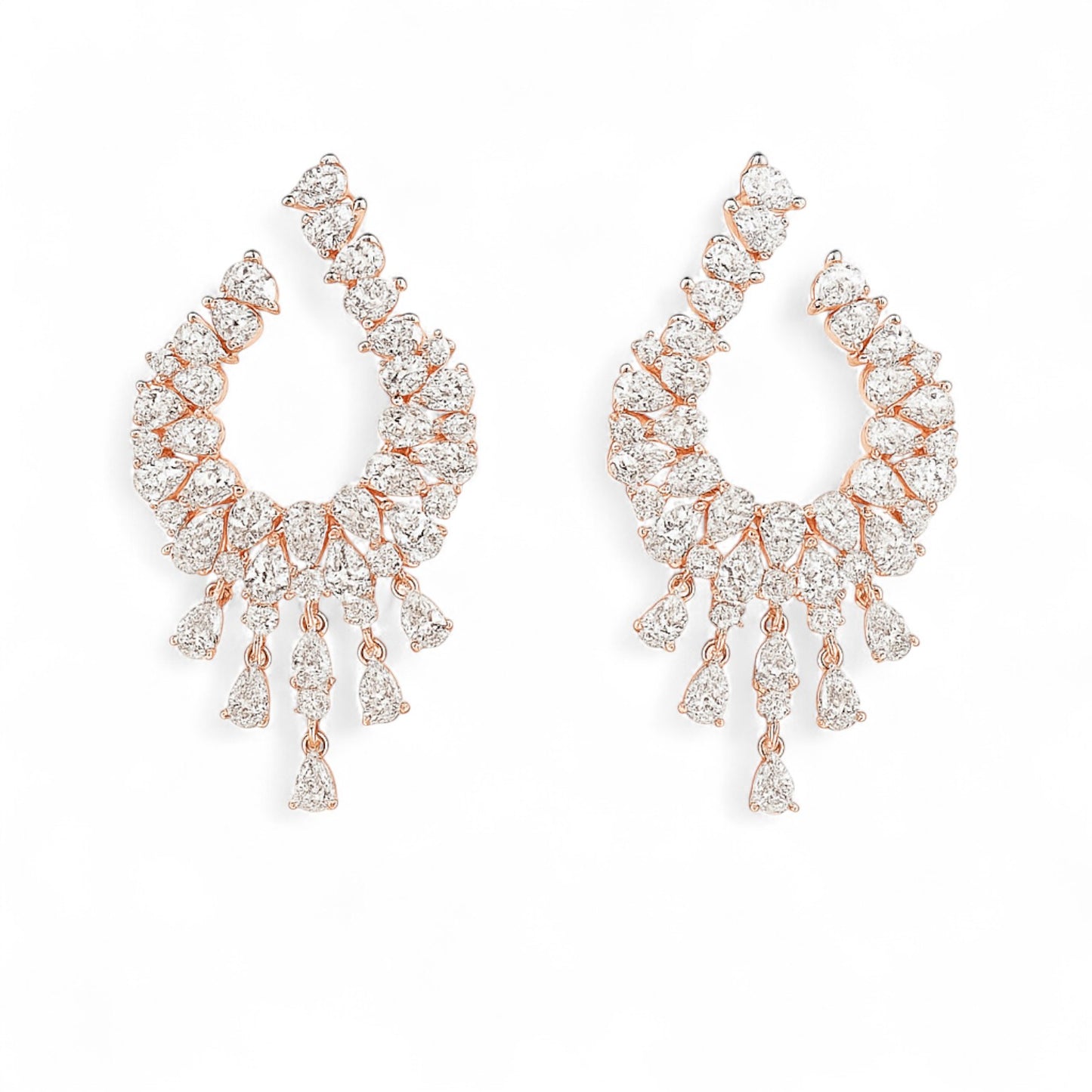 Diamond Hoop Jhumka Earrings