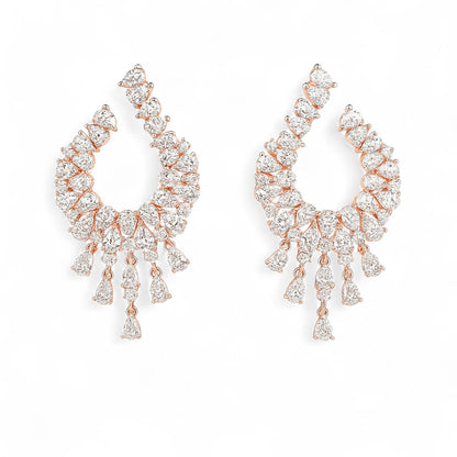 Diamond Hoop Jhumka Earrings