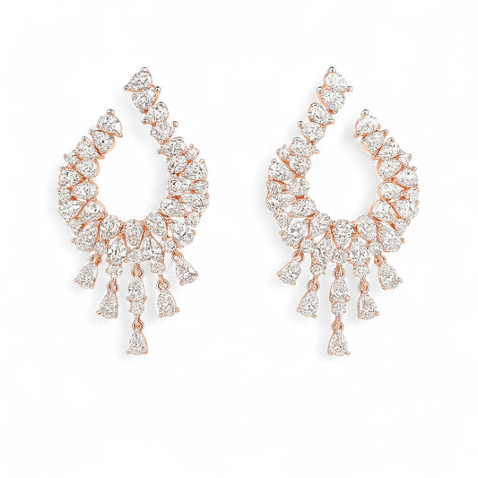 Diamond Hoop Jhumka Earrings