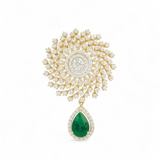 Grand Emerald Drop Diamond Pendant