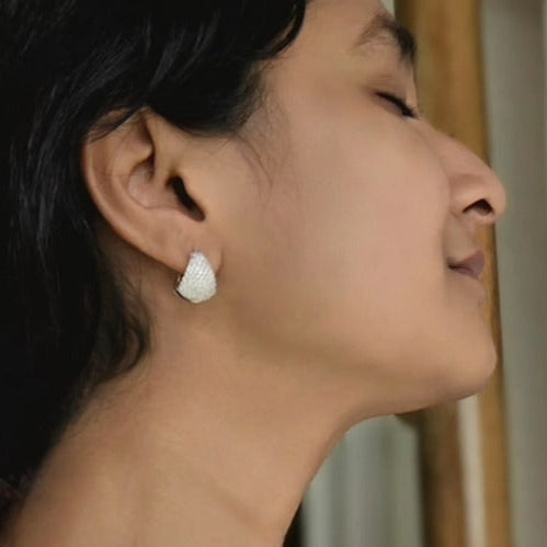 Stardust Pebble Diamond Hoop Earrings