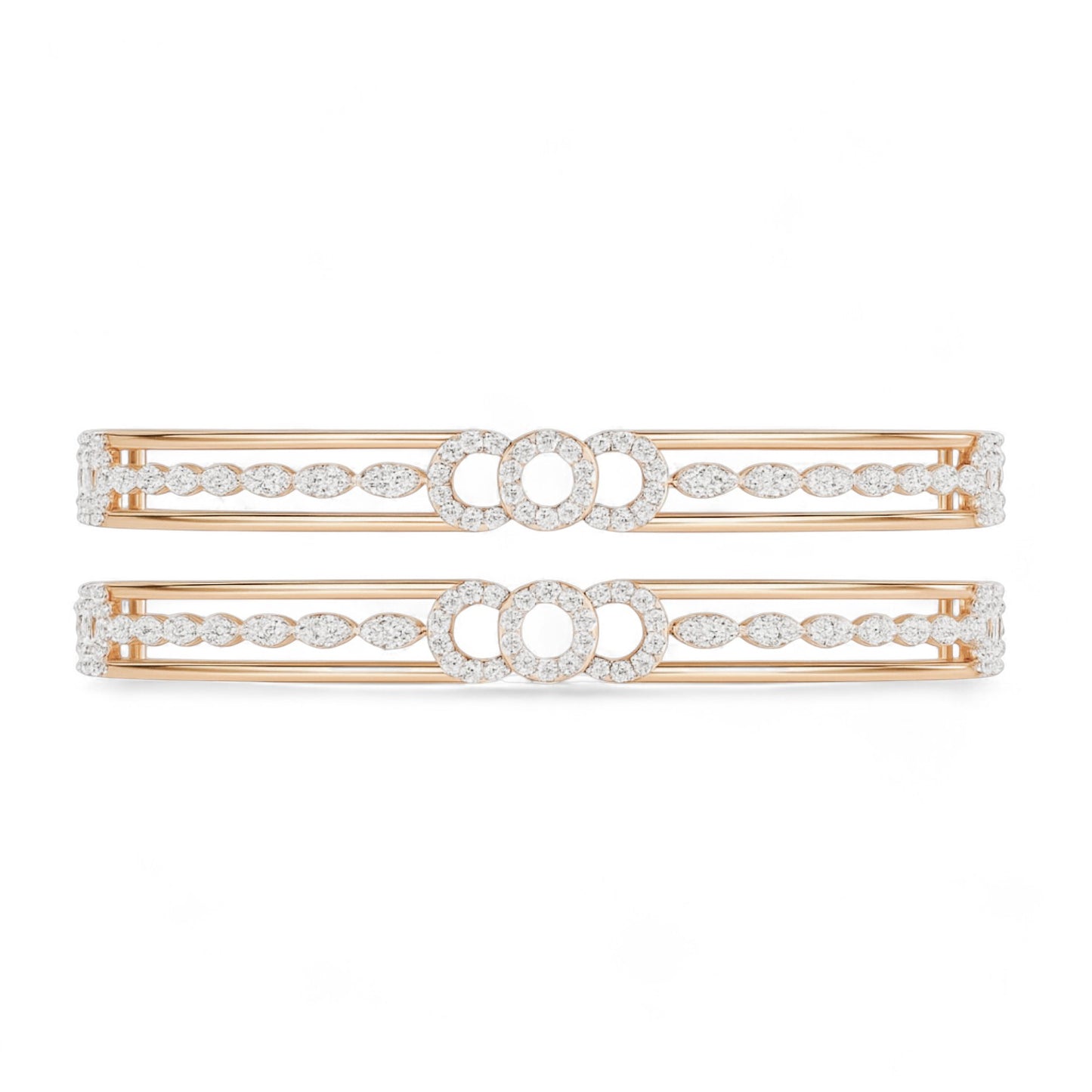 Diamond Harmony Dual Band Bangle
