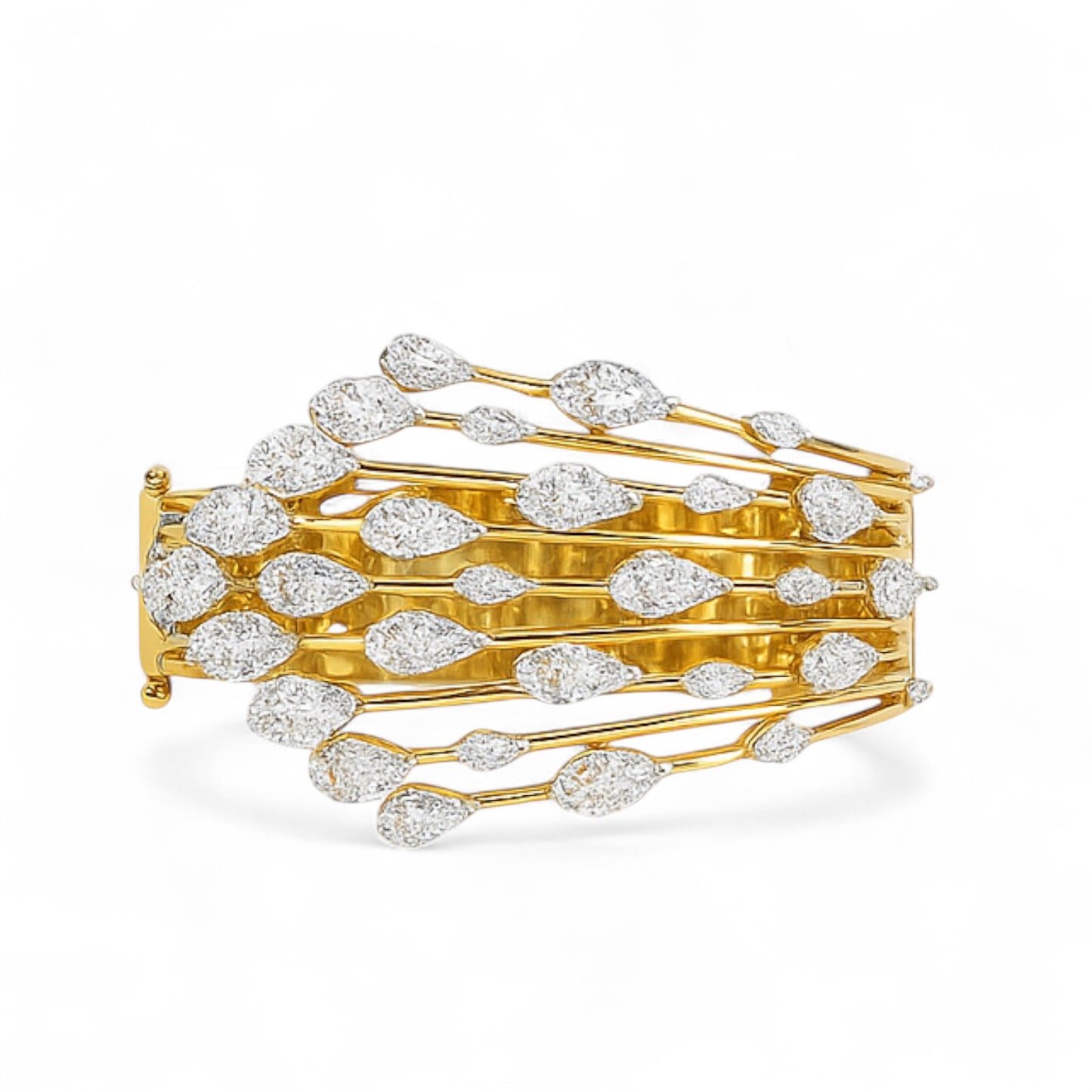 Cascading Marquise & Pear Diamond Bangle