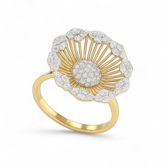 Radiant Floral Diamond Cluster Ring