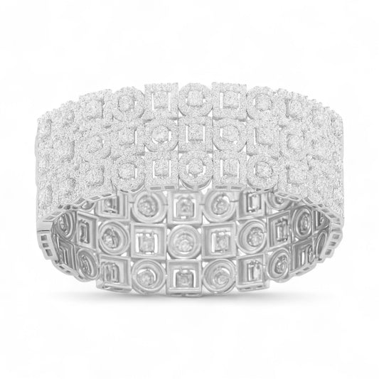 Bold Geometric Diamond Cuff Bracelet
